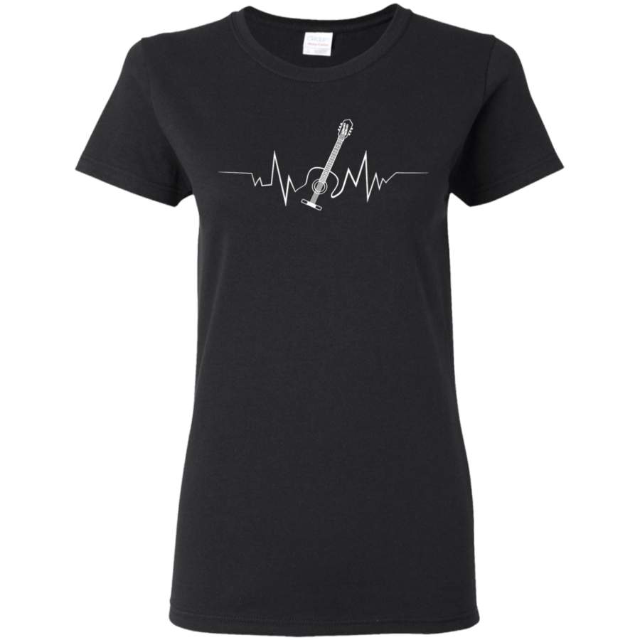 AGR Acoustic Guitar Heartbeat T-shirt Cool Gift for Guitarists Womens T-Shirt