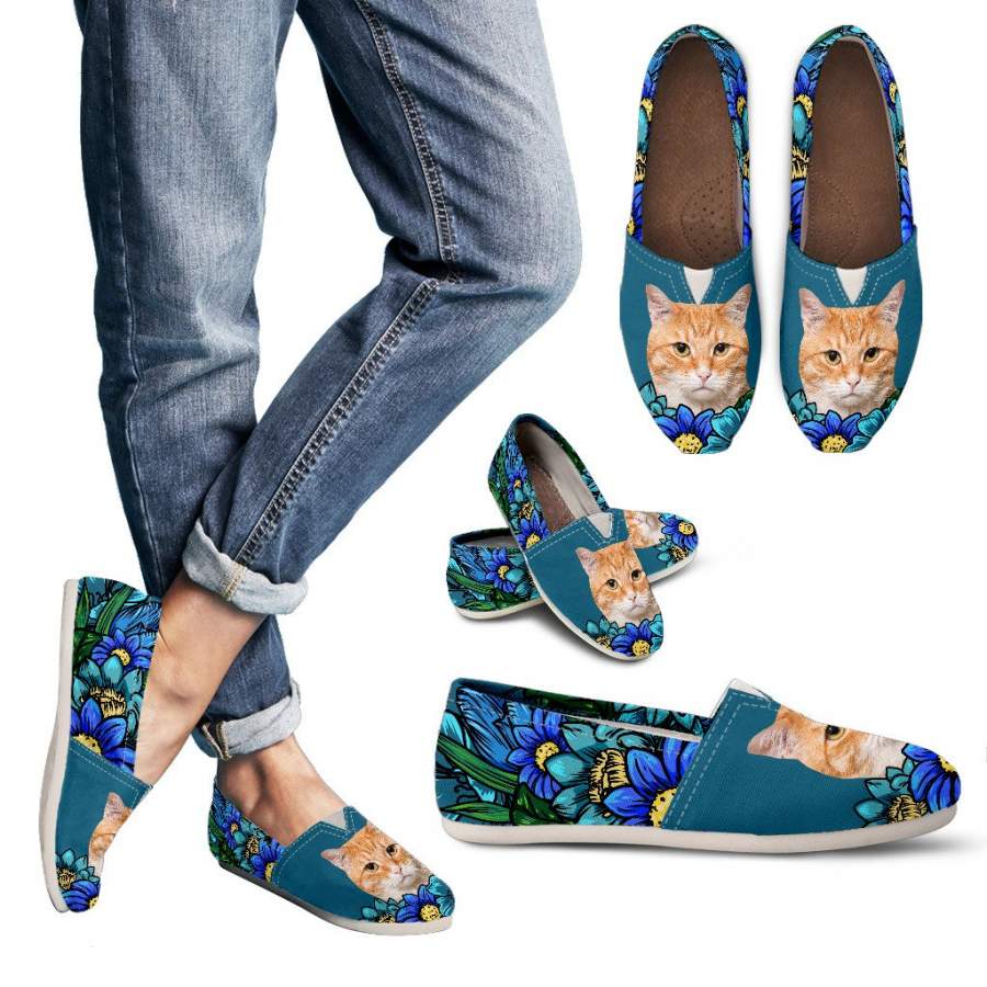 Custom Cat Portrait Casual Shoes
