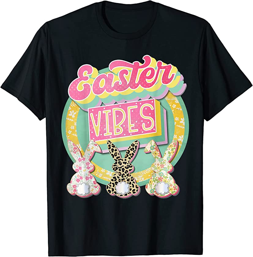 Leopard Easter Vibes Bunny Eggs Happy Easter Kid Boy 2022 T-Shirt