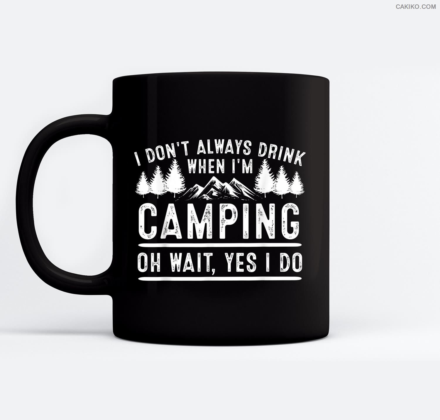 Funny Drink When Camping Gift For Beer Camp Lover Men Women Ceramic Coffee Black Mugs