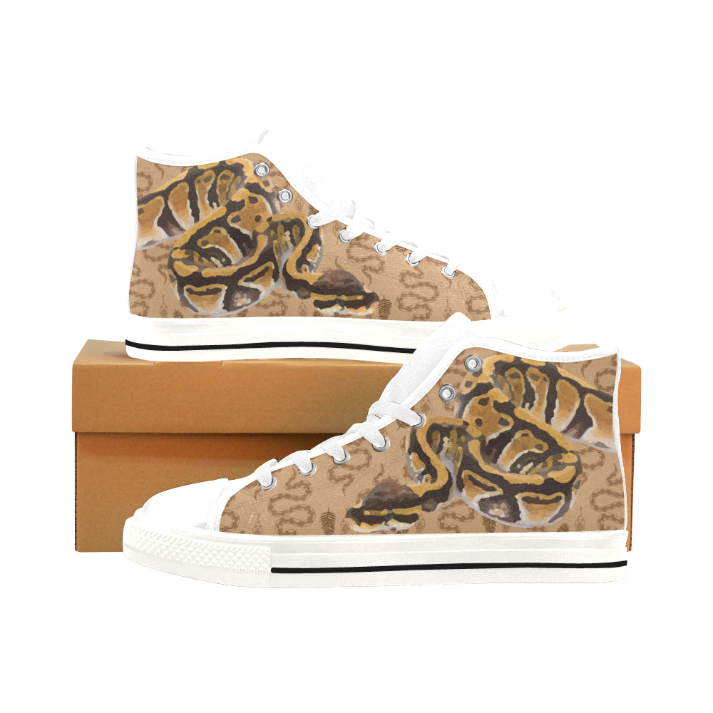 Python White Men’s Classic High Top Canvas Shoes /Large Size