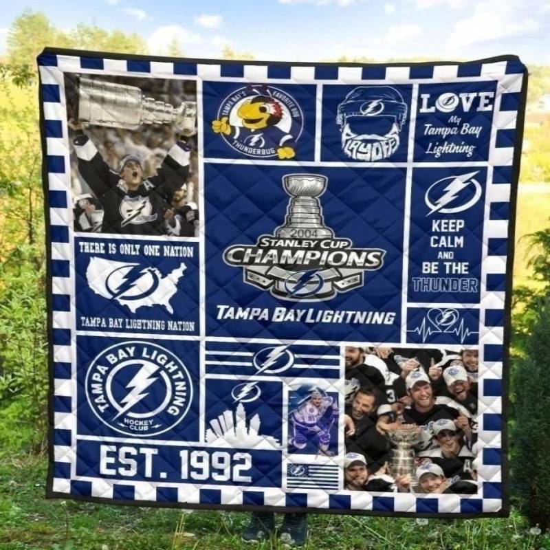 Tampa Bay Lightning Hockey Quilt Blanket Fan Gift MN06