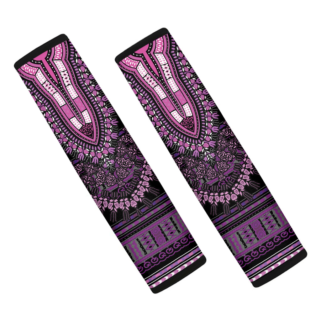 Purple And Black African Dashiki Print Car Seat Belt Covers