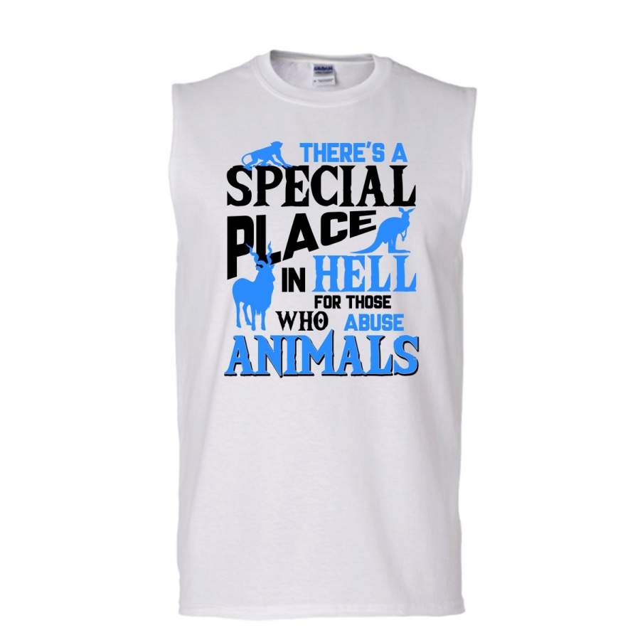 There’s A Special Place In Hell T Shirt, Coolest Animal Lover T Shirt, Awesome t-shirts (Men’s Cotton Sleeveless)