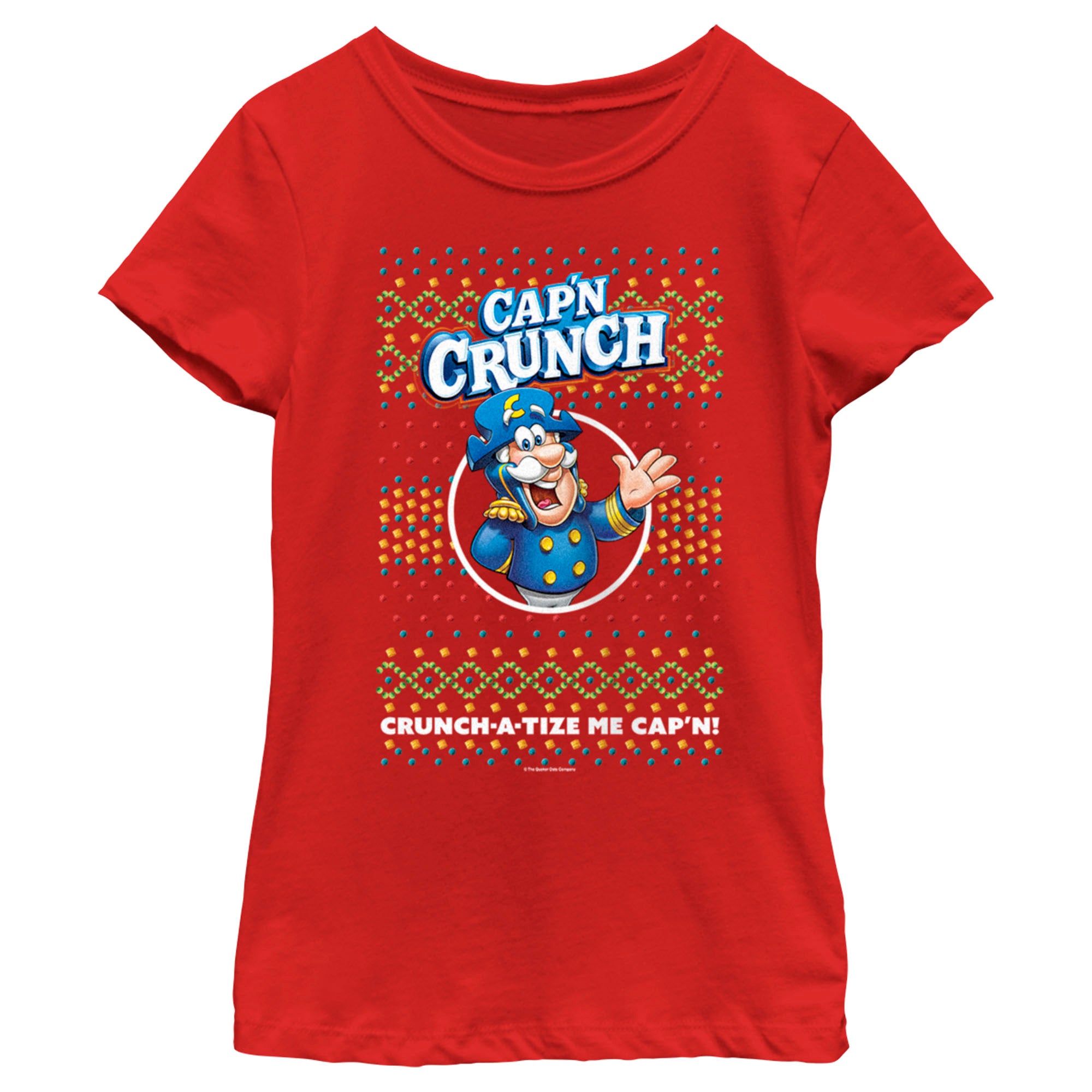 Girl’S Cap’N Crunch Christmas Sweater Print T-Shirt