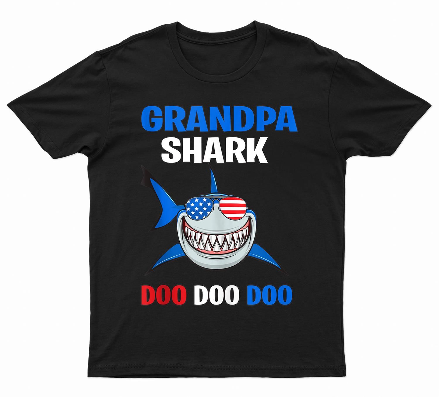 Mens 4Th Of July Grandpa Shark Doo Doo Doo Gift T-Shirt