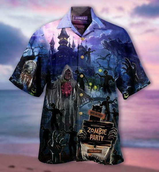 Zombie Party Halloween Hawaiian Shirt | For Men & Women | Adult | Hw9096