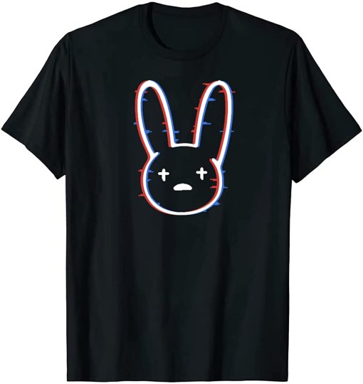 Bad Bunny 2D T Shirt For Men And Women Full Size 5 Black