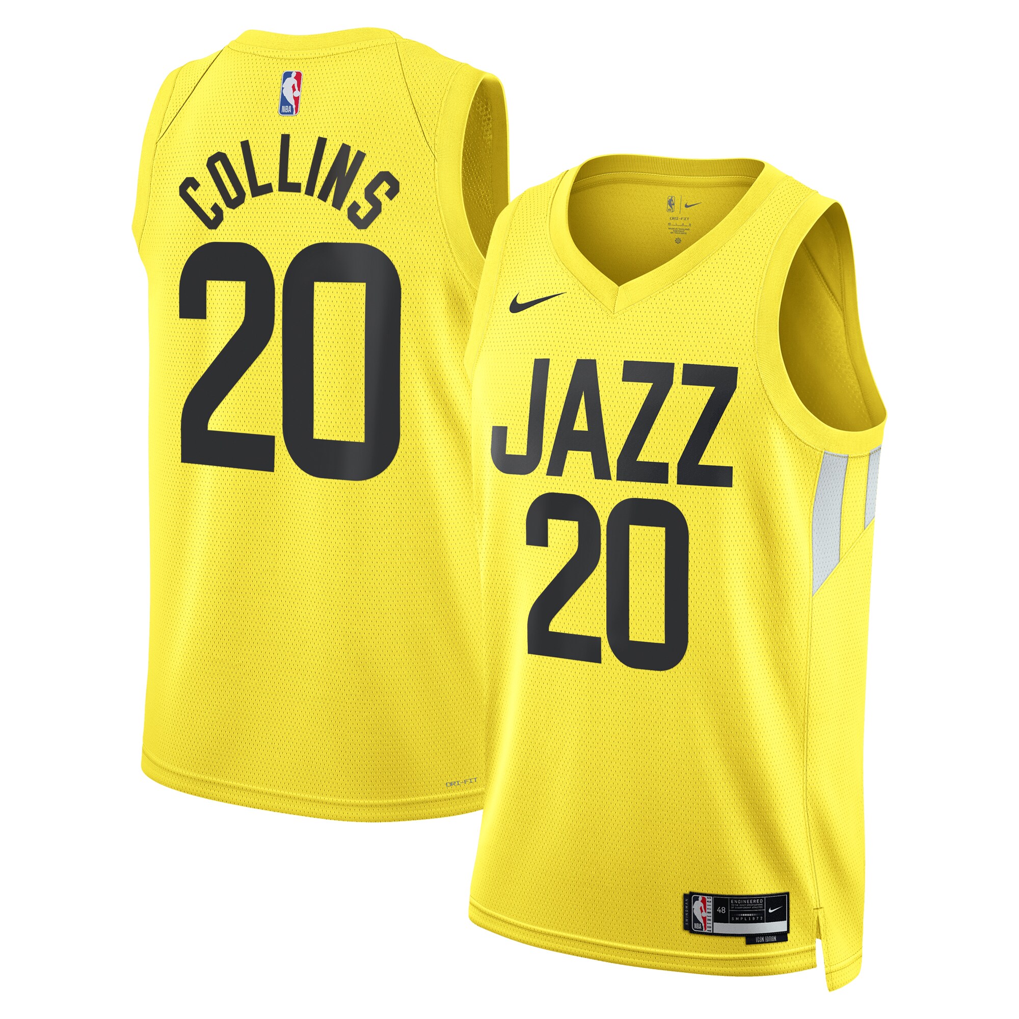 Utah Jazz Icon Edition Swingman Jersey – Gold – John Collins – Unisex