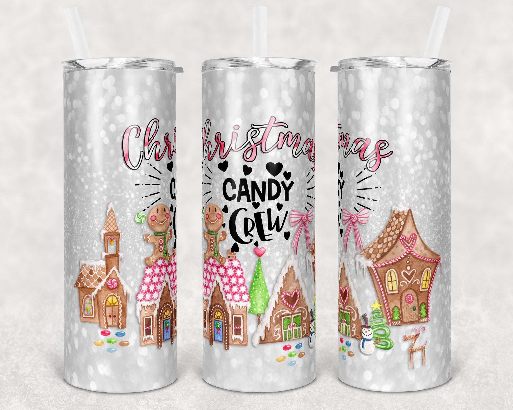 Christmas Candy Crew Gingerbread Scene Skinny Tumbler