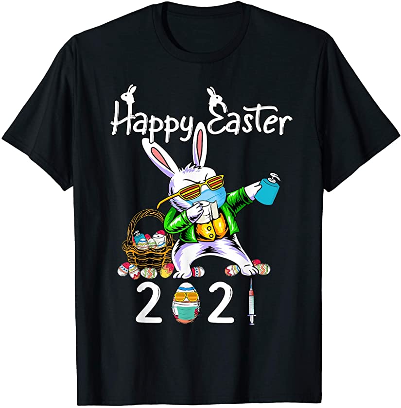 2021 Dabbing Rabbit Easter Day Eggs Dab Boys Girls Kid gift T-Shirt