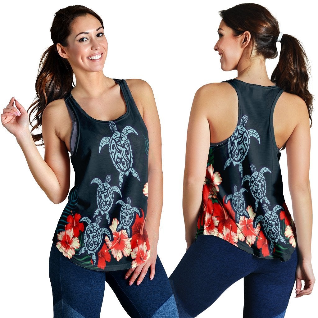 Hawaii Hibiscus And Turtle Polynesian Racerback Tank Ha95410