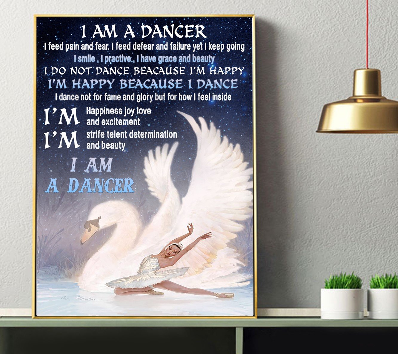 Ballet I Am A Dancer Canvas Gift for Friend Birthday Gift Warm Home Decor Wall Art Visual Art