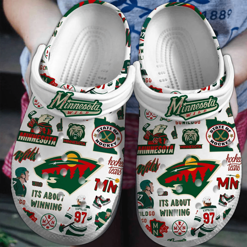 Minnesota Wild Ice hockey team NHL Sport Crocss Clogs Crocband Shoes Comfortable For Men Women and Kids