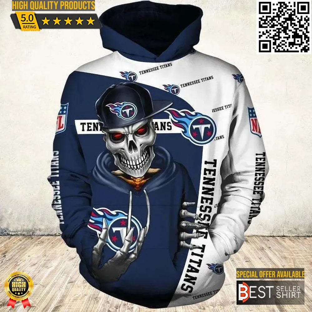 Tennessee Titans Logo 3D Hoodie Football Jersey 3D Death Gifts For Fans