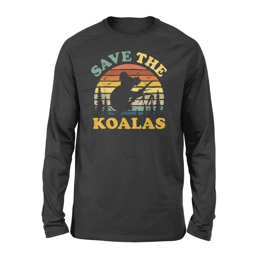 Save the Koala Vintage Retro Animal Lovers Gift T Shirt – Standard Long Sleeve