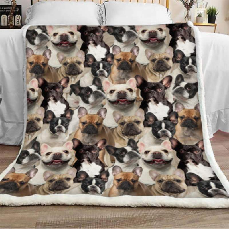 French Bulldog Sherpa Blanket JR1602 68O43