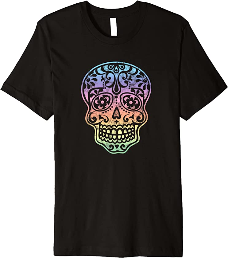 Mexican Skull Pattern Mexico Halloween Candy Skull Summer Premium T-Shirt