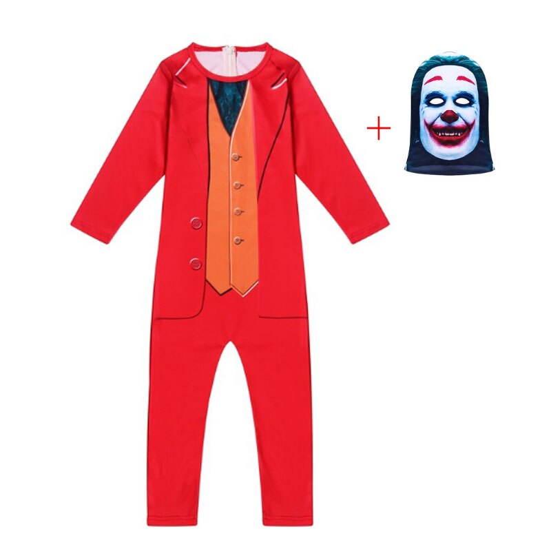 Boys Circus Clown Clothes Children Halloween Costumes Kids Cosplay Joker Clothing Jumpsuit Child Performance alx