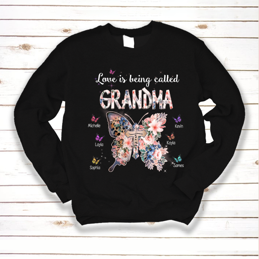 Personalized Love Being Called Grandma Butterfly Sweatshirt