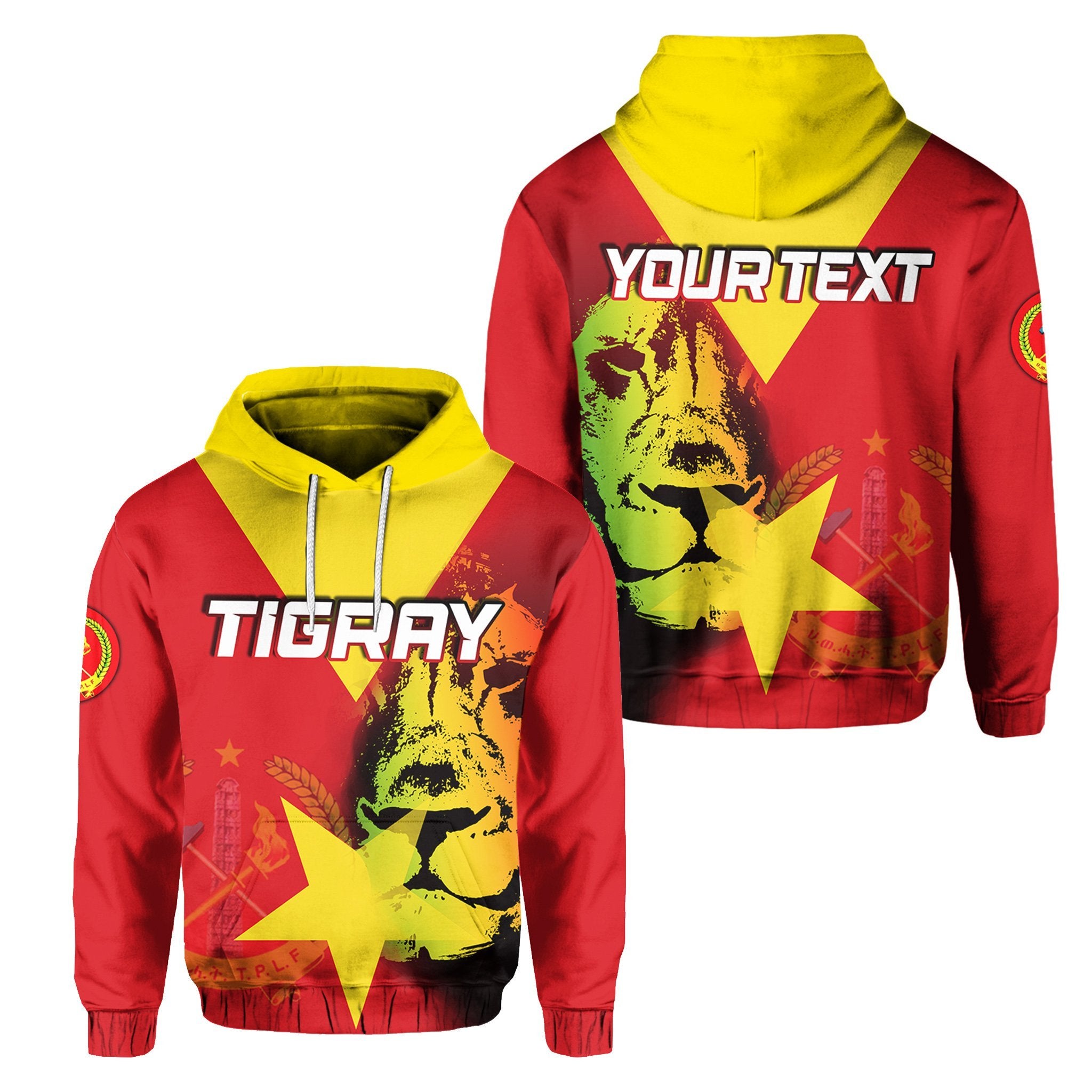 (Custom Personalised) Greek Life Tigray Hoodie Tigray Flag And Lion Lt6