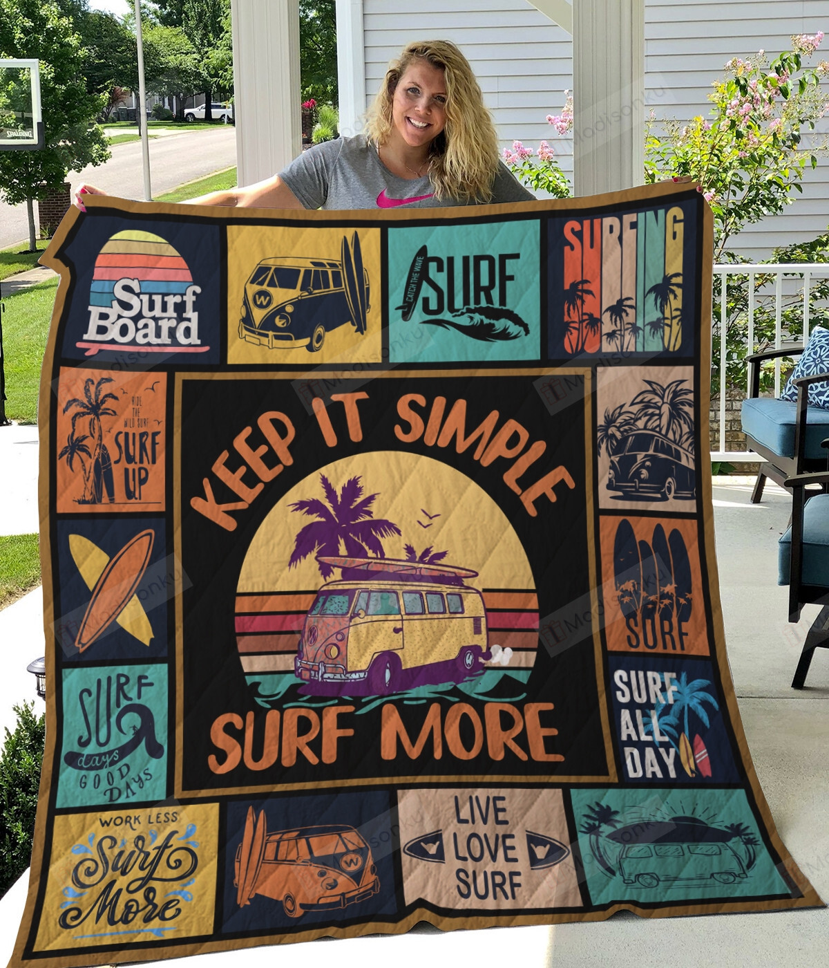 Surfing Quilt Blanket