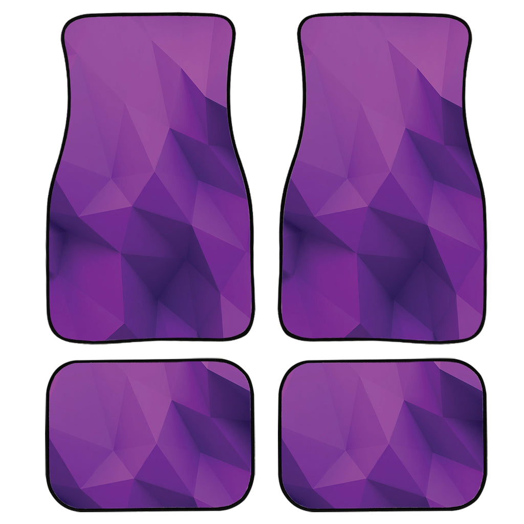 Purple Polygonal Geometric Print Front And Back Car Floor Mats, Front Car Mat