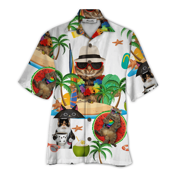 Cat All Over Printed Hawaii Shirt And Short Ha68272