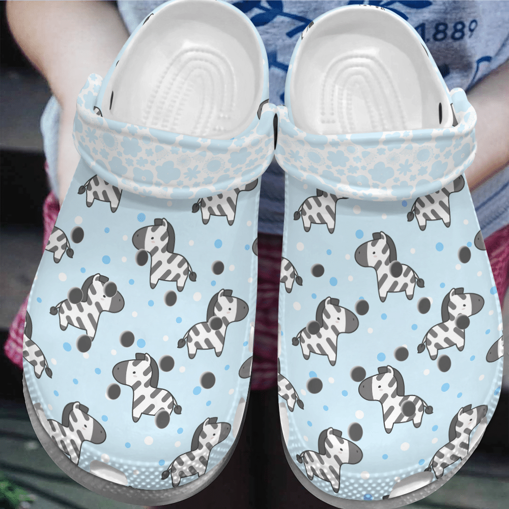 Horse Personalized Clog, Custom Name, Text, Color, Number Fashion Style For Women, Men, Kid, Print 3D Cute Zebras