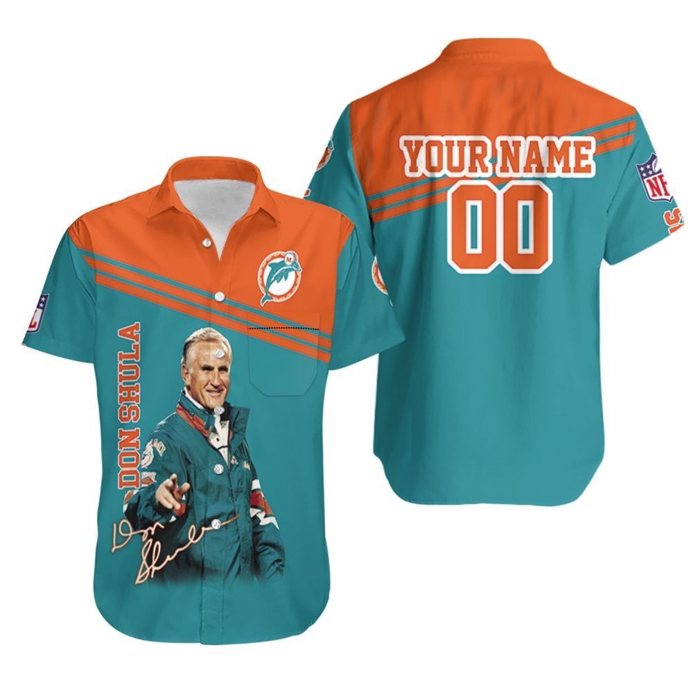 Don Shula Dolphins Coach Signed Achievement Legend For Fans 3d Personalized Hawaiian Shirt