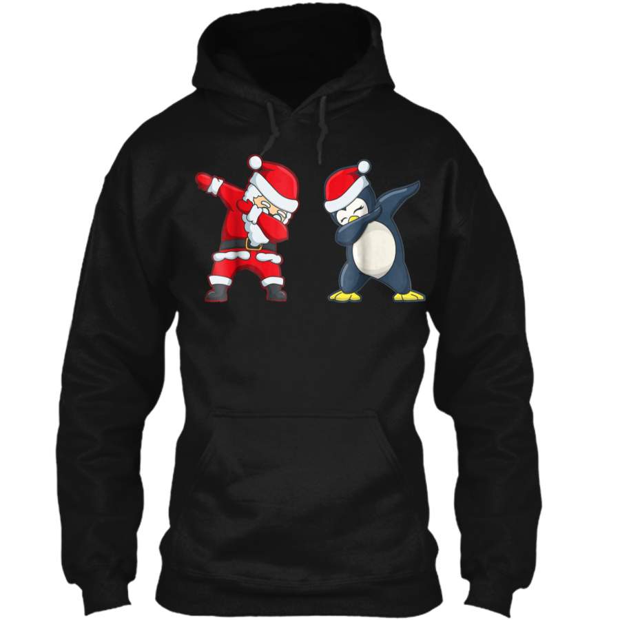 Dabbing Santa Penguin Funny Dab Dance Christmas Gift  Pullover Hoodie 8 oz