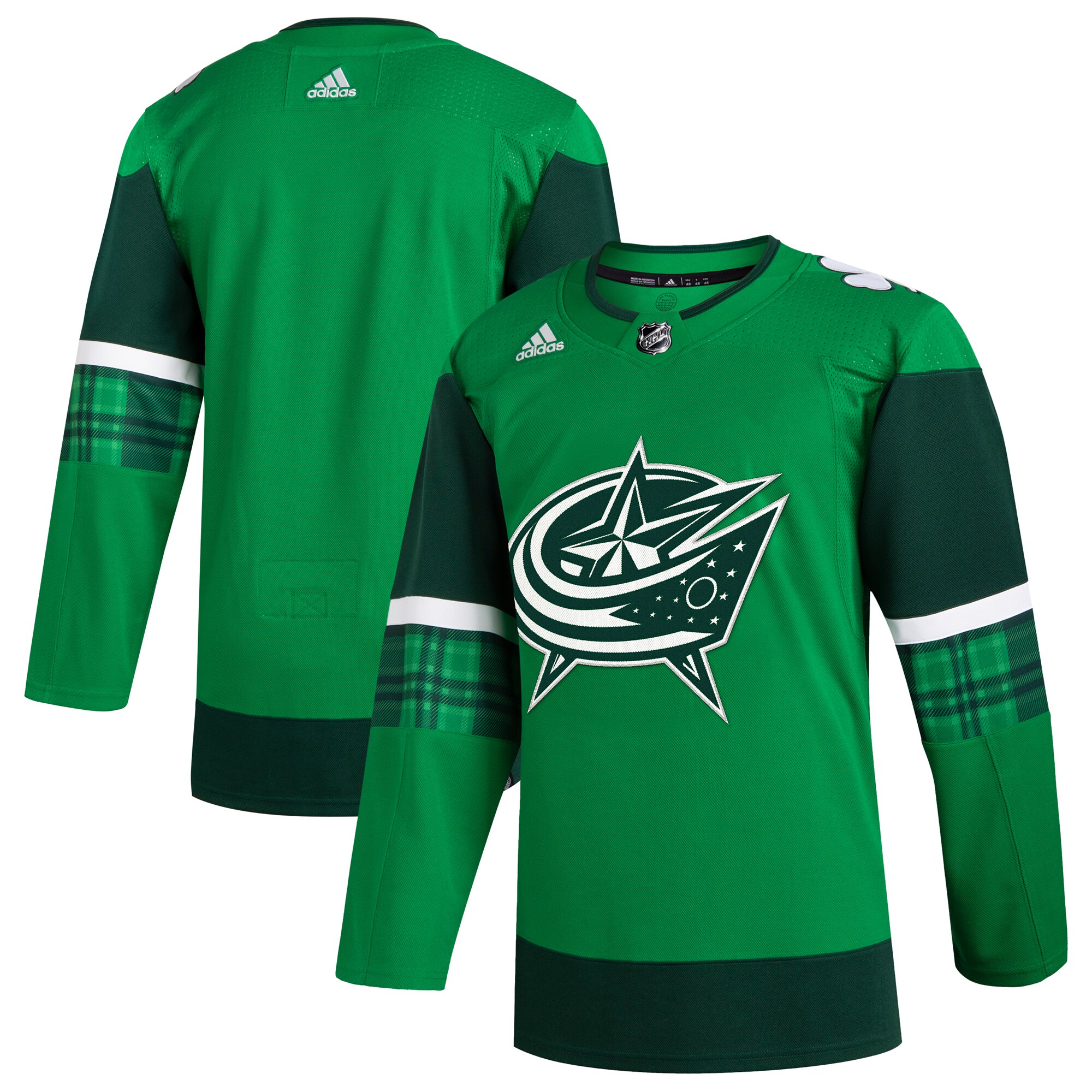 Men's Columbus Blue Jackets adidas Kelly Green 2023 St. Patrick's Day Primegreen Authentic Jersey