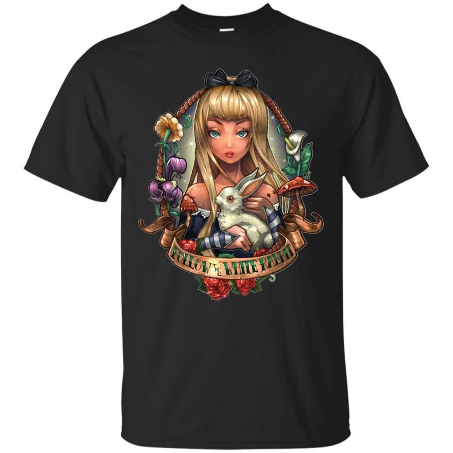 ALICE IN WONDERLAND – Follow The White Rabbit T Shirt & Hoodie