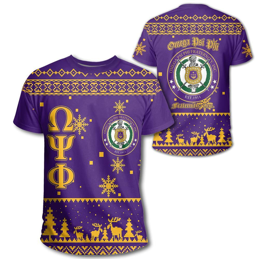 Fraternity Tshirt – Christmas Shield Of Omega Psi Phi Tshirt