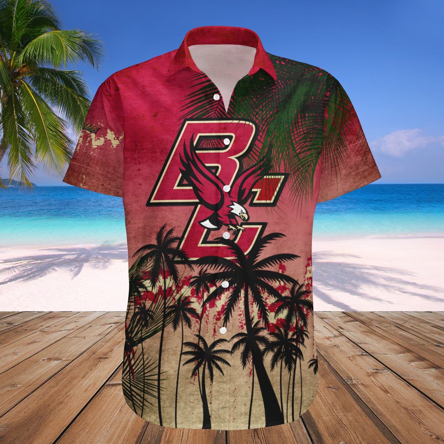 Boston College Eagles Hawaii Shirt Coconut Tree Tropical Grunge – NCCA