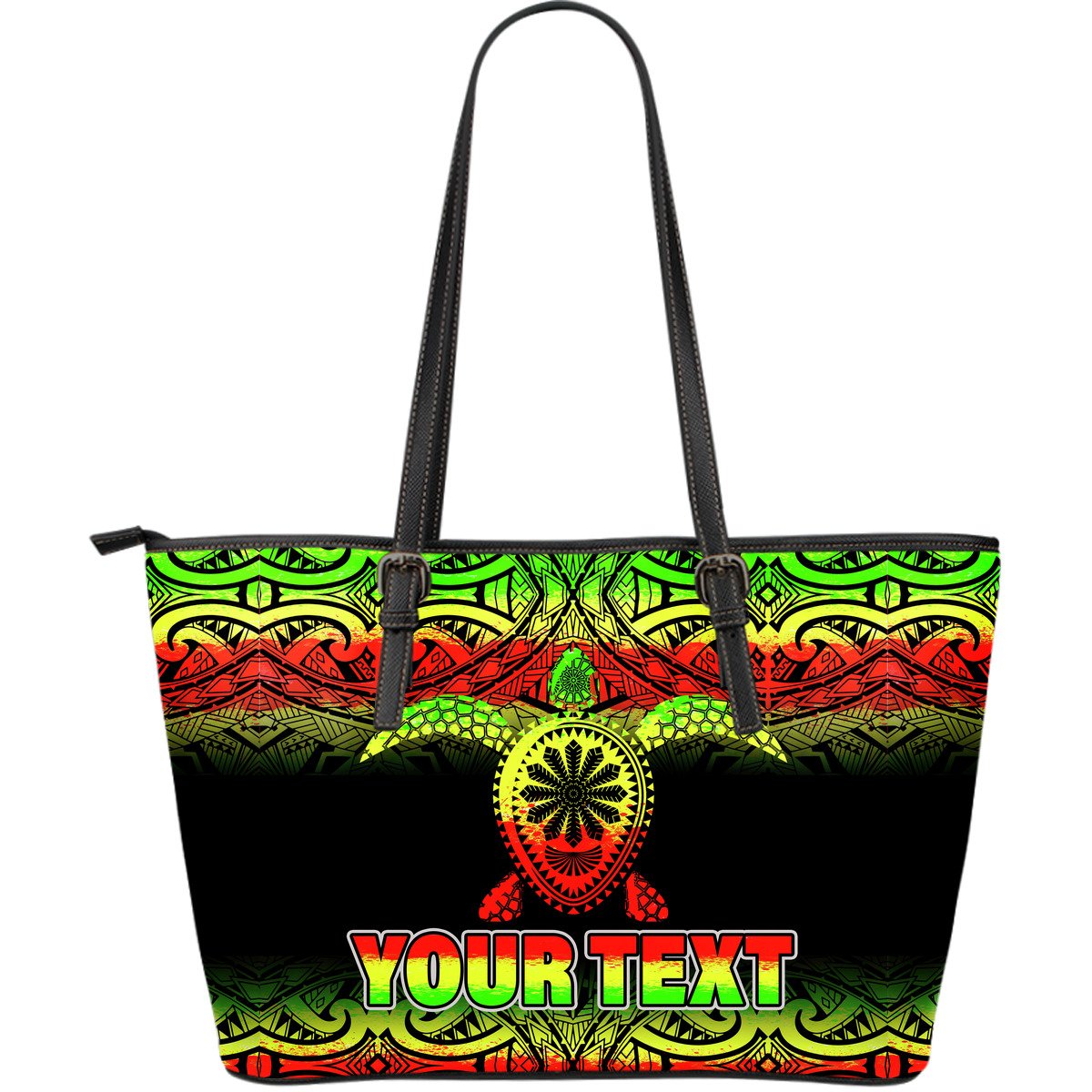 Turtle Custom Personalised Leather Tote – Polynesian Fog Style – BN09