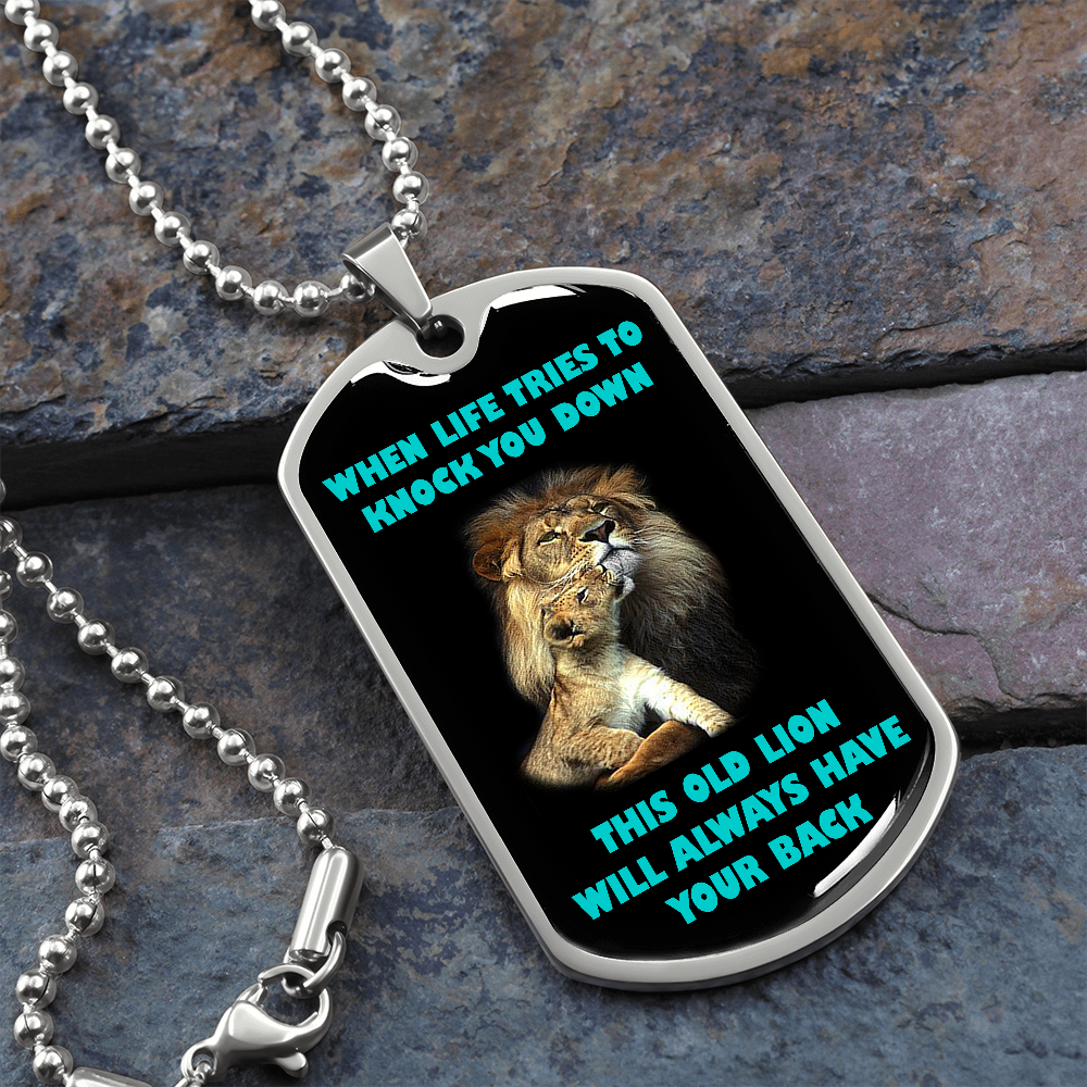 To My Child This Old Lion Necklace – To My Daughter Necklace, Gift For Daughter From Dad, Daughter Father Lion, Love Knot Necklace, Jewelry For Daughter From Dad