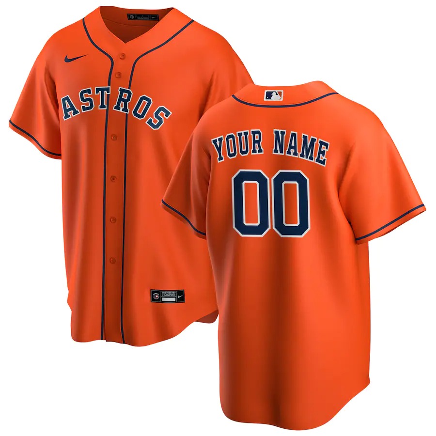 Men’S Houston Astros Nike Orange Alternate Replica Custom Jersey