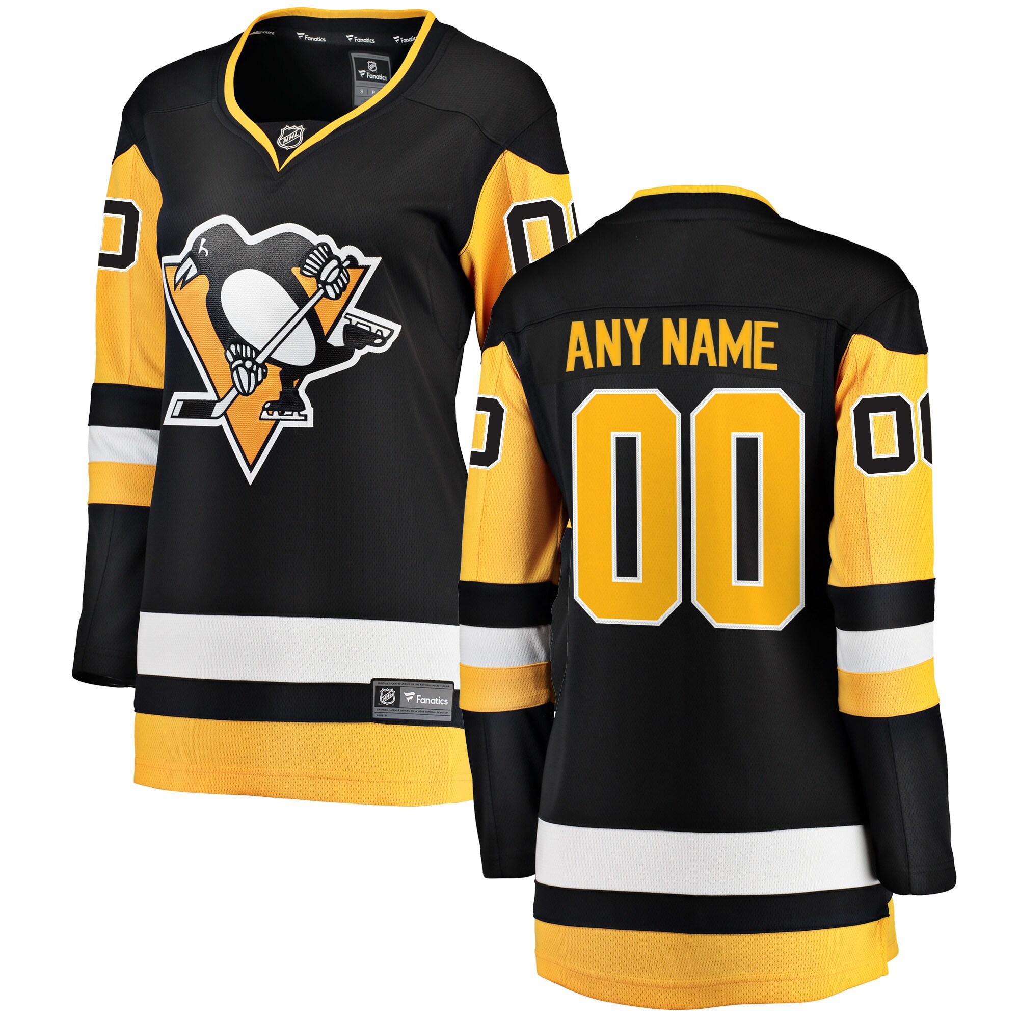 Women's Pittsburgh Penguins Black Home Breakaway Custom Jersey