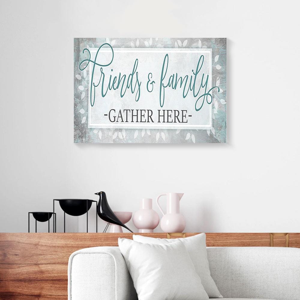 Canvas Wall Art Friends And Family Gather Here Blue Laurel Vintage Home Canvas Wall Art Home Decor