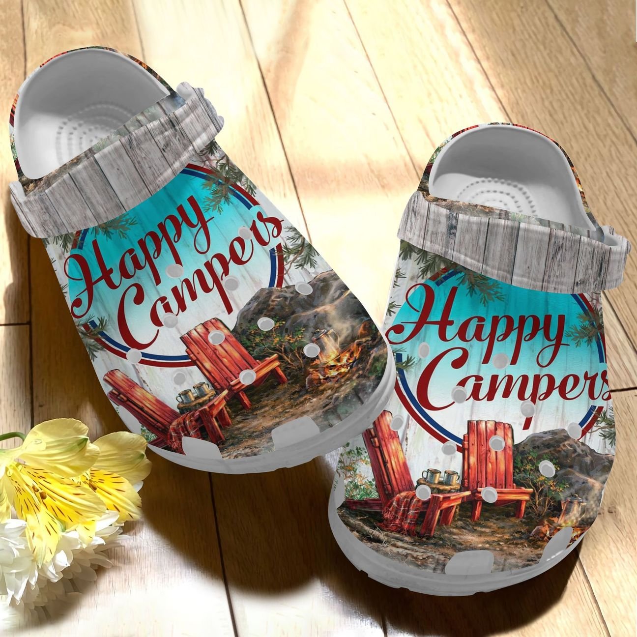 Camping Personalize Clog, Custom Name, Text, Fashion Style For Women, Men, Kid, Print 3D Happy Campers