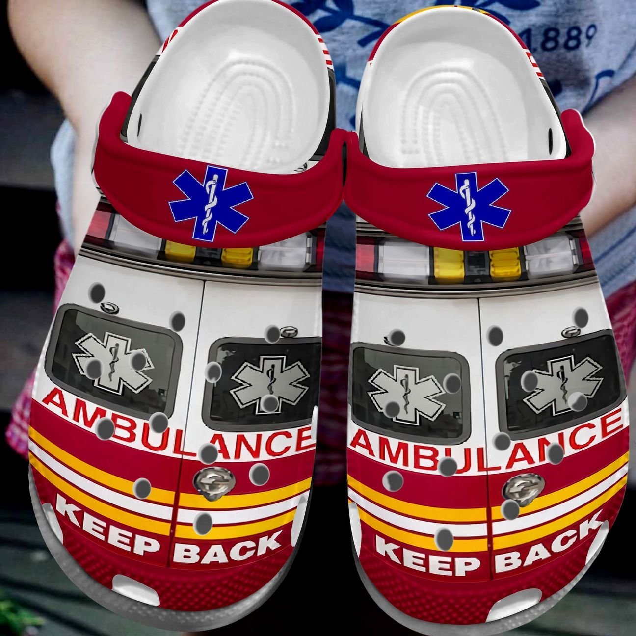 Ems Personalize Clog, Emergency Medical Services Custom Name, Text, Fashion Style For Women, Men, Kid, Print 3D Keep Back