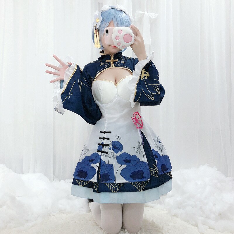 Anime Re:zero Kara Hajimeru Isekai Seikatsu Life In A Different World Ram Rem Cosplay Costume Maid Dress Halloween Lolita Dress alx