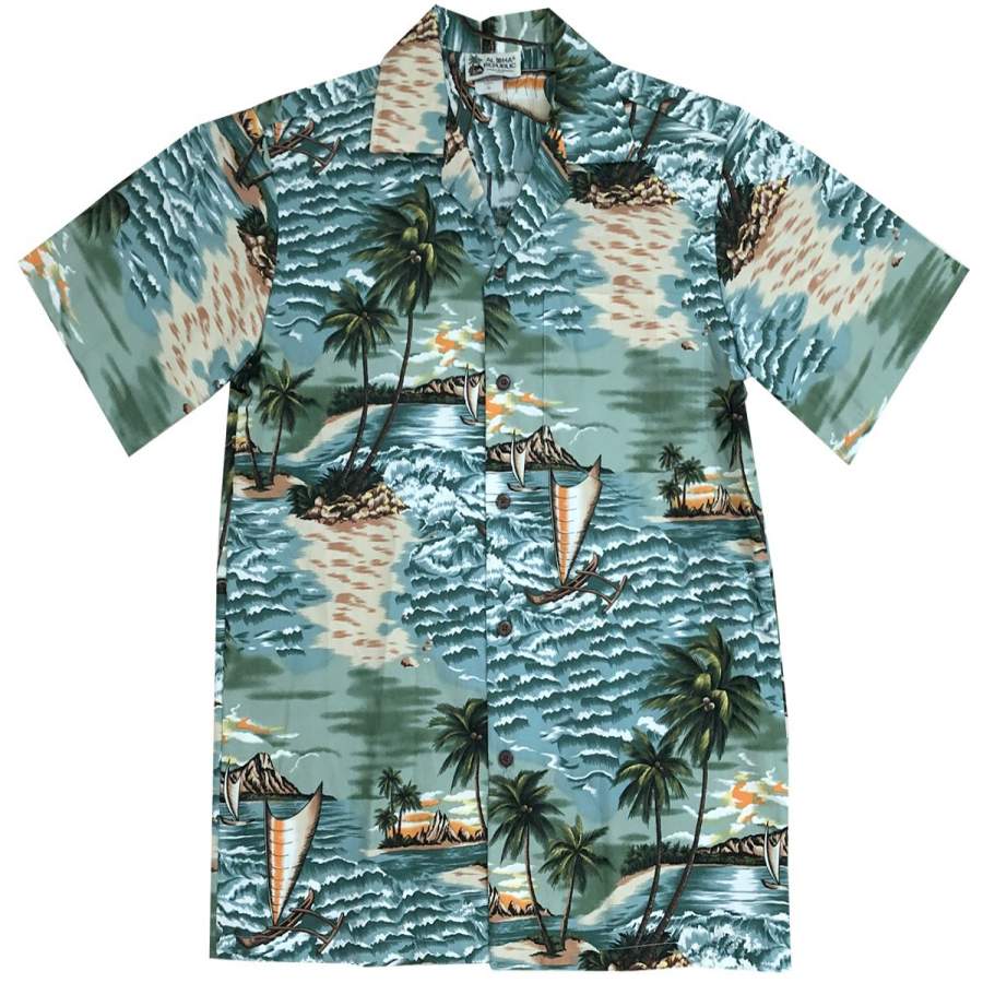 Polynesian Quest Teal Hawaiian Shirt