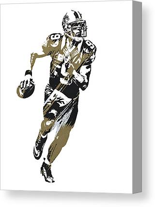 Drew Brees New Orleans Saints Watercolor Strokes Pixel Art 2 Joe Hamilton Canvas Print