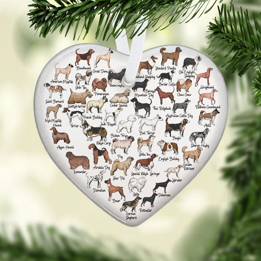 Pet Dog Heart Ceramic Ornament Christmas Ornament Christmas Gift Ideas