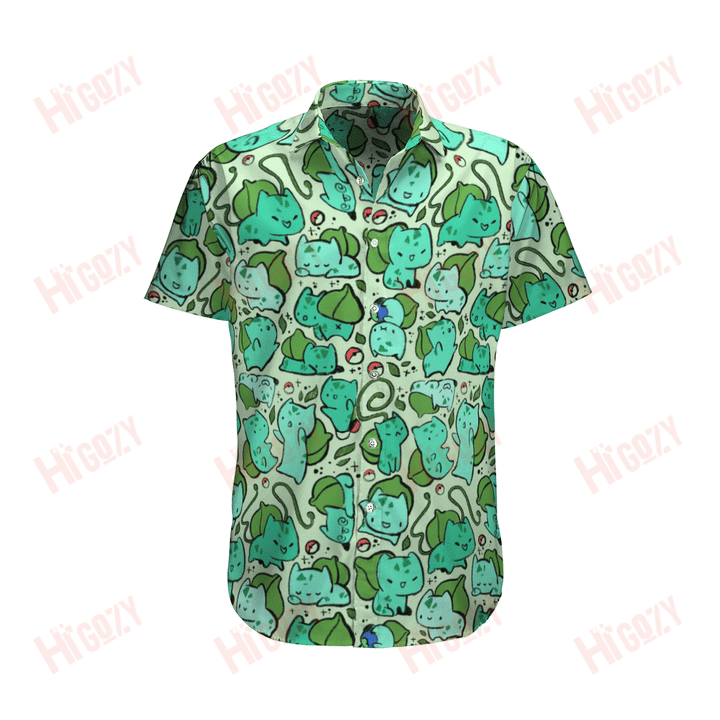 Higozy | Bulbasaur Pokémon  Hawaiian Sleeve Shirts Hawaiian Shirts For Woman/For Men