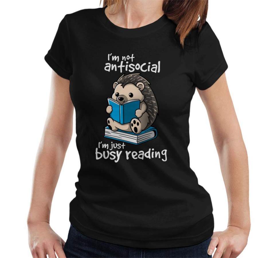 Antisocial Reading Hedgehog Women’s T-Shirt