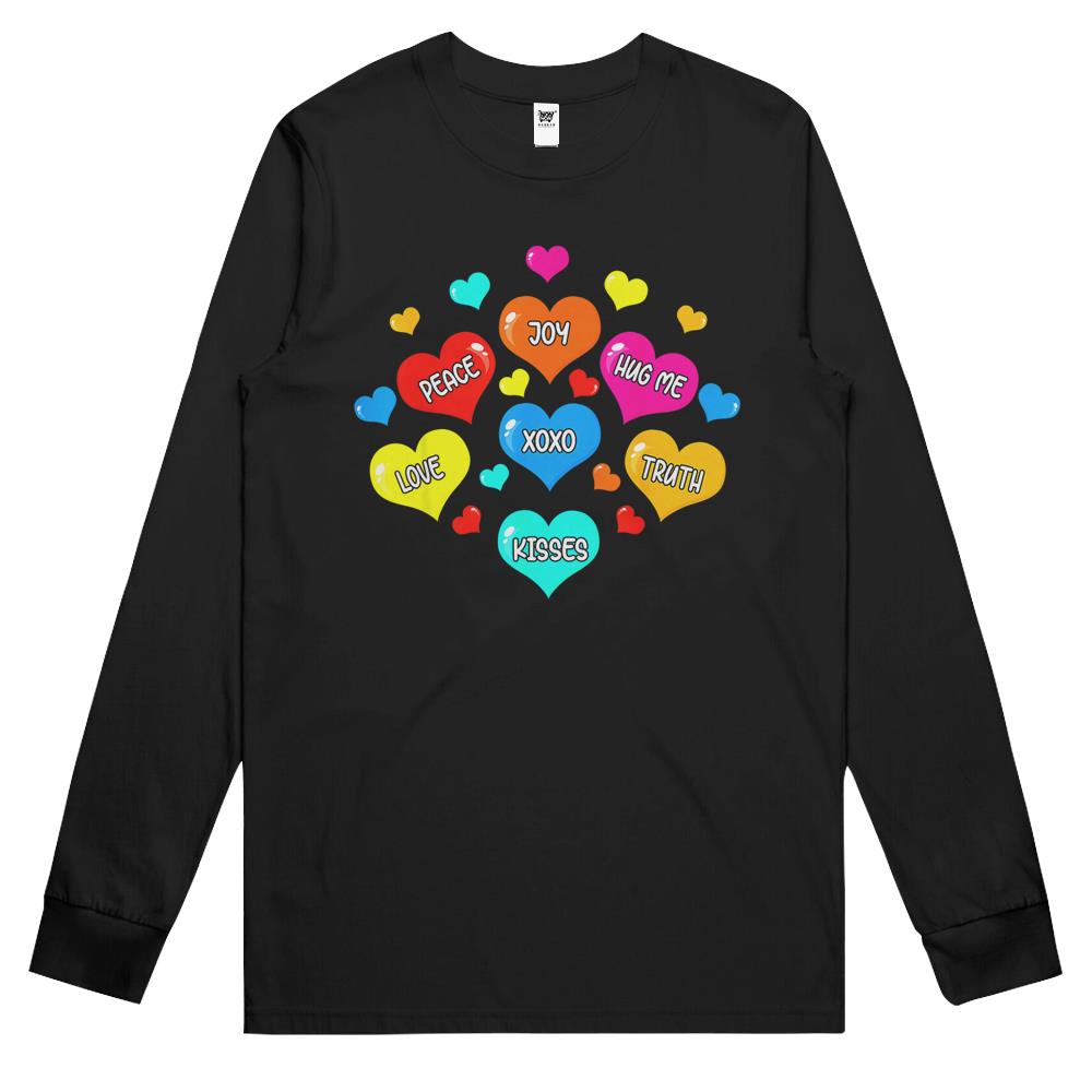 Valentine’S Day Heart Candy Boys Girls Long Sleeve T Shirts