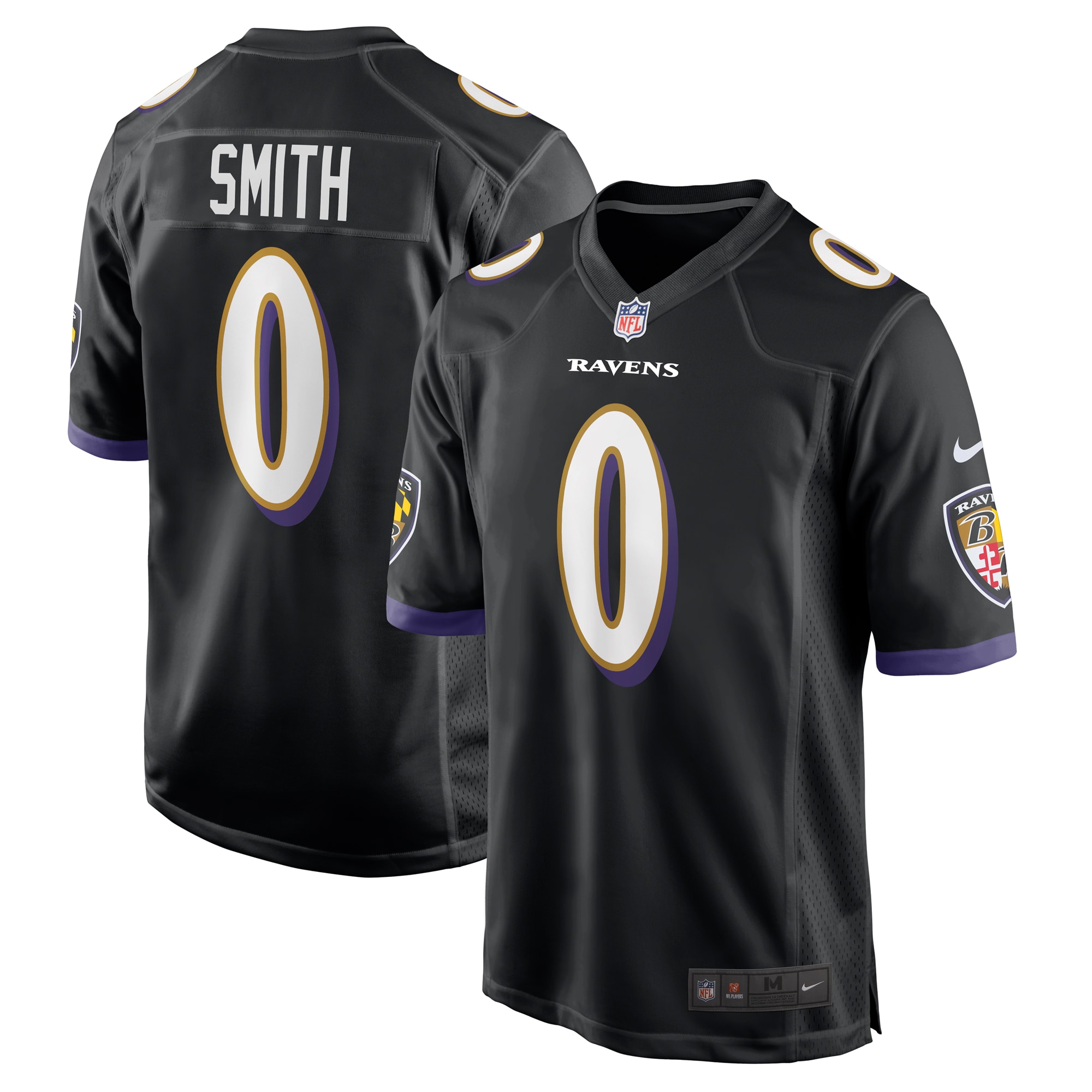 Men’s Baltimore Ravens Roquan Smith Black Team Game Jersey